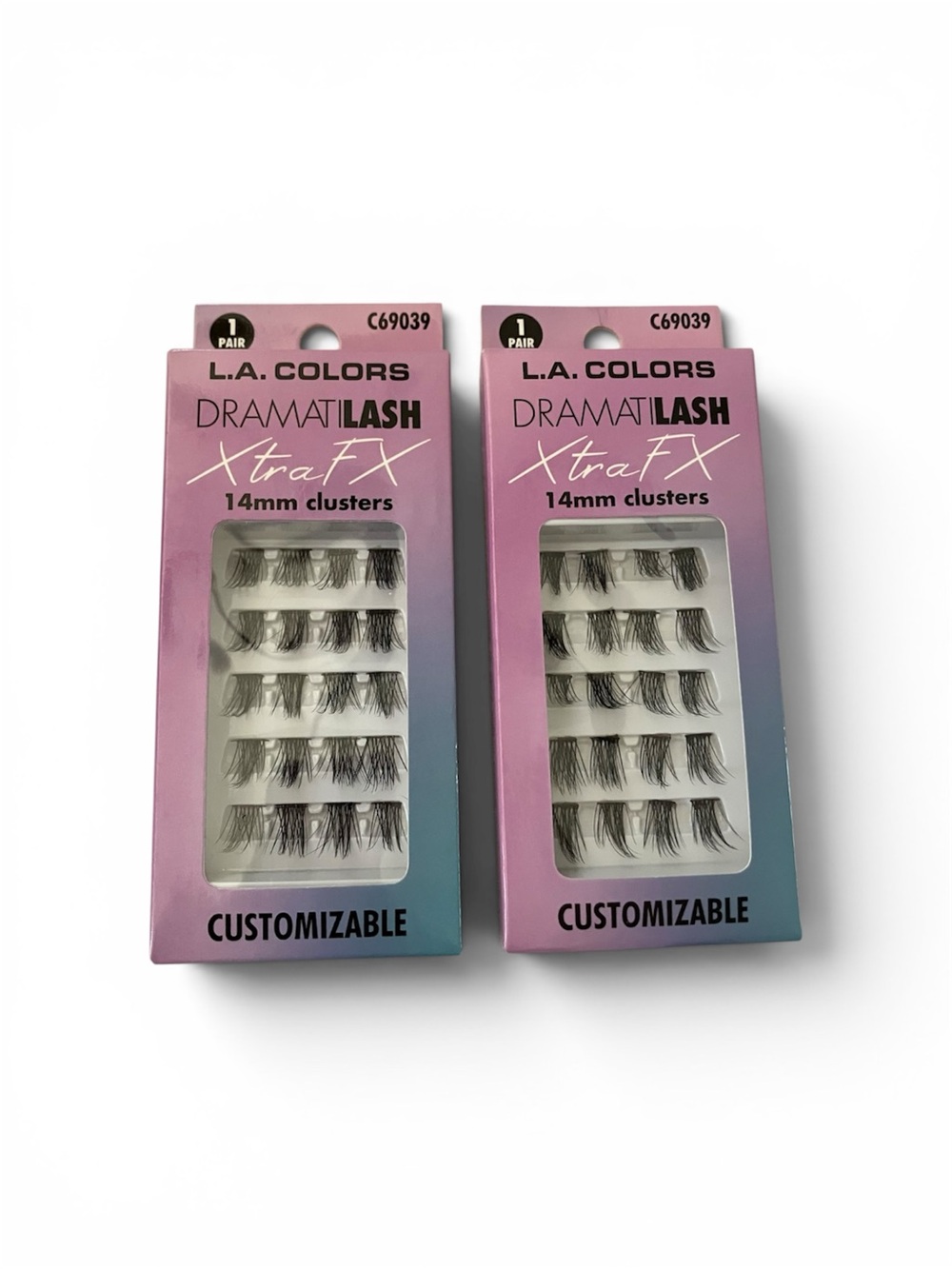 L.A. Colors Dramatilash XtraFX 14mm Cluster Lashes - Pink Gradient Packaging - Picture 1 of 2